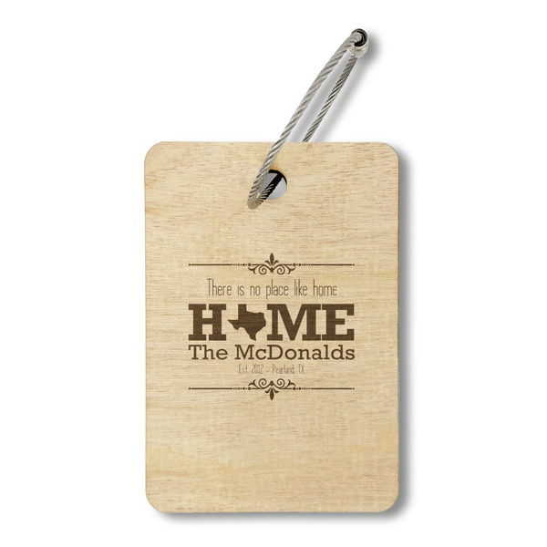 Custom Home State Wood Luggage Tag - Rectangle (Personalized)