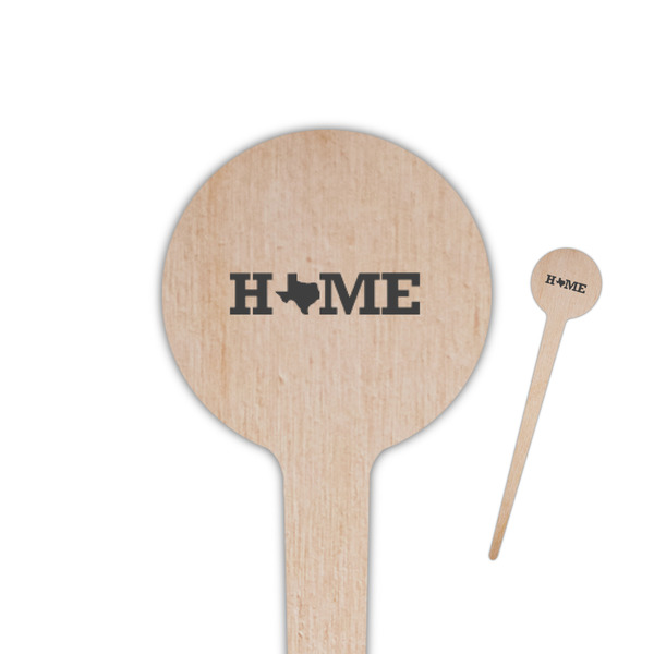 Custom Home State 4" Round Wooden Food Picks - Double Sided