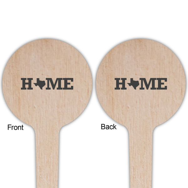 Home State Wooden 4" Food Pick - Round - Double Sided - Front & Back