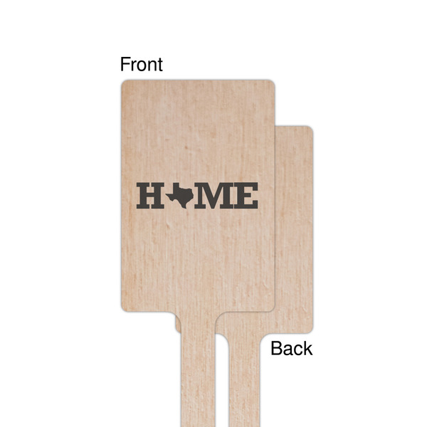Home State Wooden 6.25" Stir Stick - Rectangular - Single - Front & Back