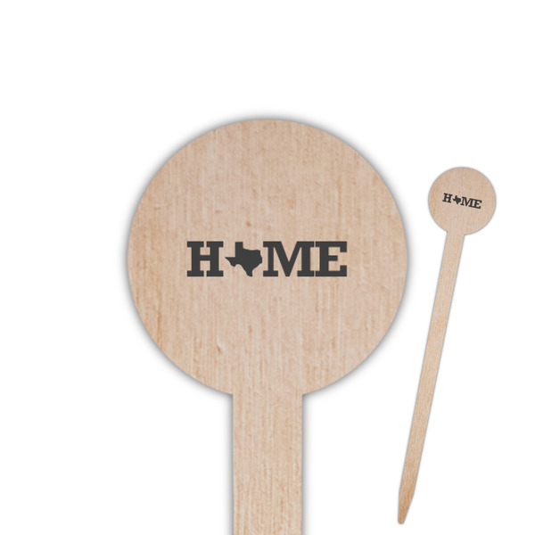 Custom Home State 6" Round Wooden Food Picks - Single Sided