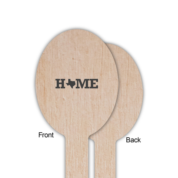Home State Wooden Food Pick - Oval - Single Sided - Front & Back