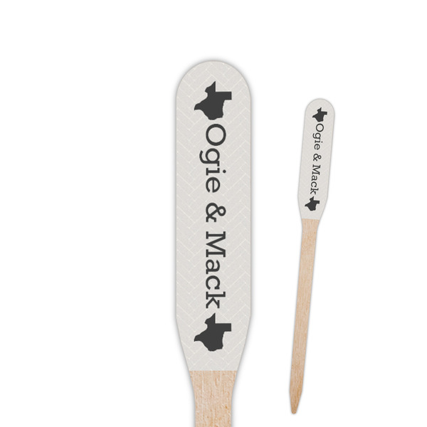 Custom Home State Paddle Wooden Food Picks - Double Sided (Personalized)