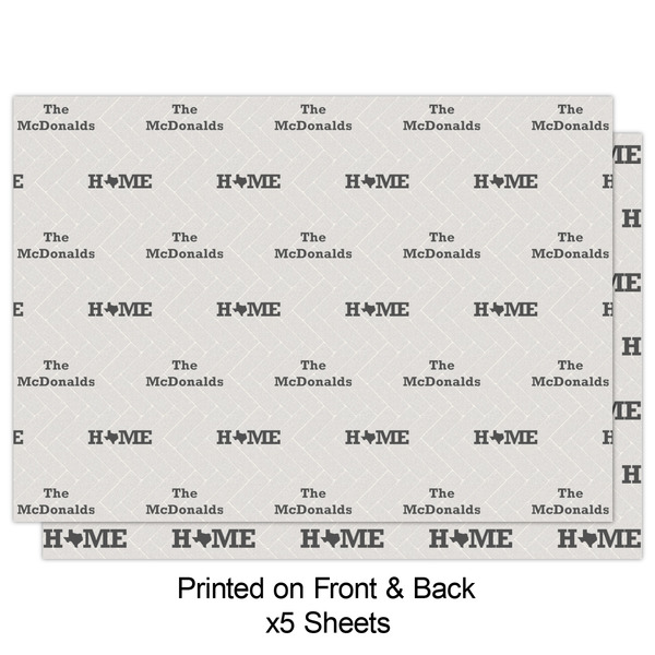 Home State Wrapping Paper Sheet - Double Sided - Front