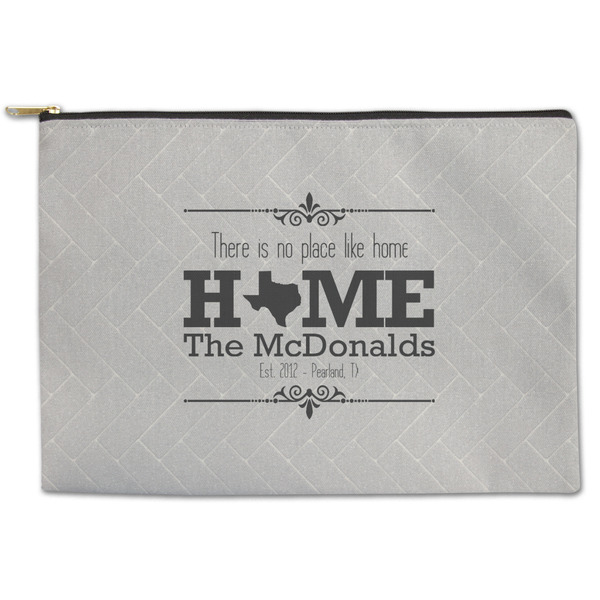 Custom Home State Zipper Pouch - Large - 12.5"x8.5" (Personalized)