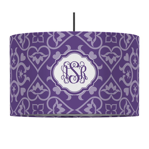 Lotus Flower 12" Drum Lampshade - PENDANT (Fabric)