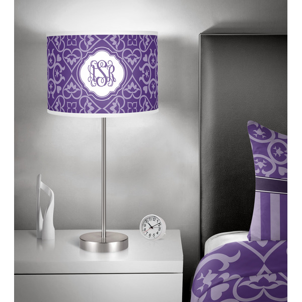 Lotus Flower 13 inch drum lamp shade - in room