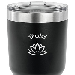 Lotus Flower 30 oz Stainless Steel Tumbler - Black - Single Sided (Personalized)