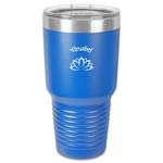 Lotus Flower 30 oz Stainless Steel Tumbler - Royal Blue - Single-Sided (Personalized)