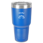 Lotus Flower 30 oz Stainless Steel Tumbler - Royal Blue - Single-Sided (Personalized)