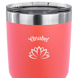 Lotus Flower 30 oz Stainless Steel Tumbler - Coral - Single Sided (Personalized)