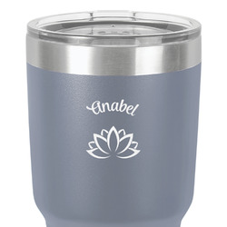 Lotus Flower 30 oz Stainless Steel Tumbler - Grey - Single-Sided (Personalized)
