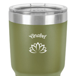 Lotus Flower 30 oz Stainless Steel Tumbler - Olive - Single-Sided (Personalized)
