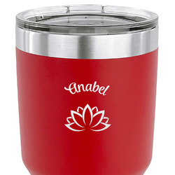 Lotus Flower 30 oz Stainless Steel Tumbler - Red - Double Sided (Personalized)