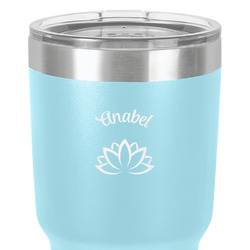 Lotus Flower 30 oz Stainless Steel Tumbler - Teal - Double-Sided (Personalized)