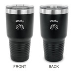 Lotus Flower 30 oz Stainless Steel Tumbler - Black - Double Sided (Personalized)