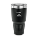 Lotus Flower 30 oz Stainless Steel Tumbler - Black - Single Sided (Personalized)