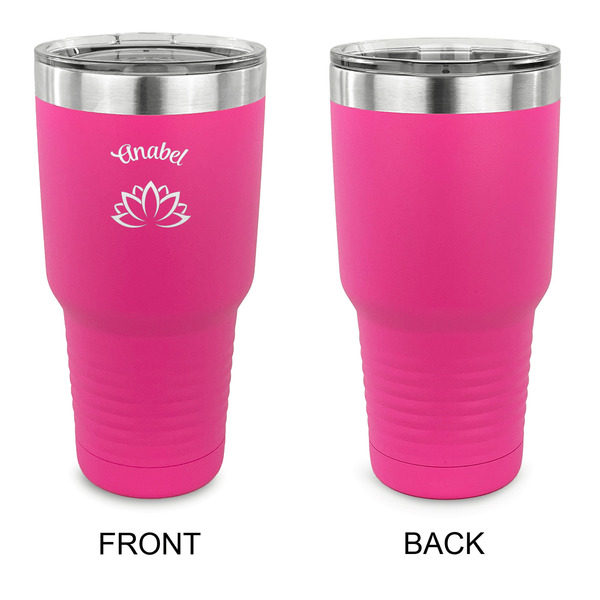 Lotus Flower 30 oz Stainless Steel Ringneck Tumblers - Pink - Single Sided - APPROVAL