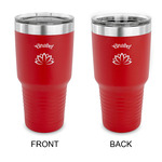 Lotus Flower 30 oz Stainless Steel Tumbler - Red - Double Sided (Personalized)