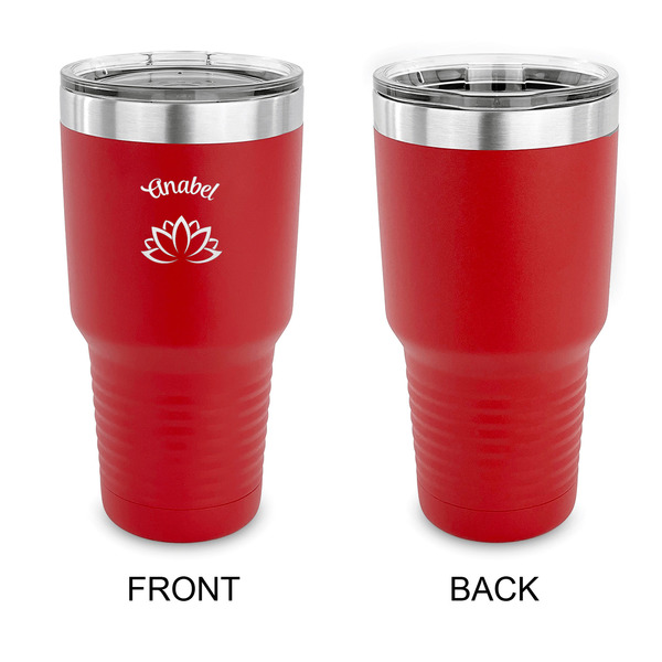 Lotus Flower 30 oz Stainless Steel Ringneck Tumblers - Red - Single Sided - APPROVAL