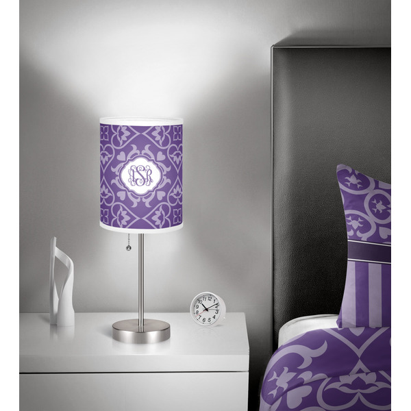Lotus Flower 7 inch drum lamp shade - in room