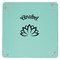 Lotus Flower 9" x 9" Teal Leatherette Snap Up Tray - APPROVAL