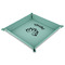 Lotus Flower 9" x 9" Teal Leatherette Snap Up Tray - MAIN