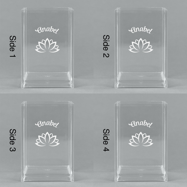 Lotus Flower Acrylic Pen Holder - All Sides