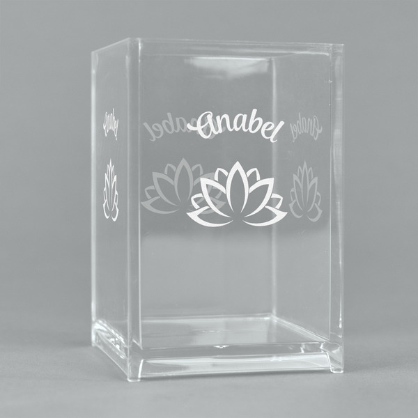 Custom Lotus Flower Acrylic Pen Holder (Personalized)