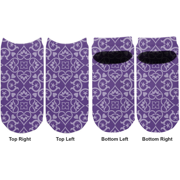 Lotus Flower Adult Ankle Socks - Double Pair - Front and Back - Apvl