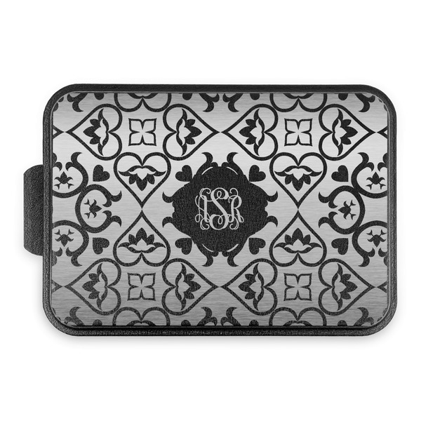 Lotus Flower Aluminum Baking Pan - Black Lid - FRONT