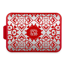 Lotus Flower Aluminum Baking Pan with Red Lid (Personalized)
