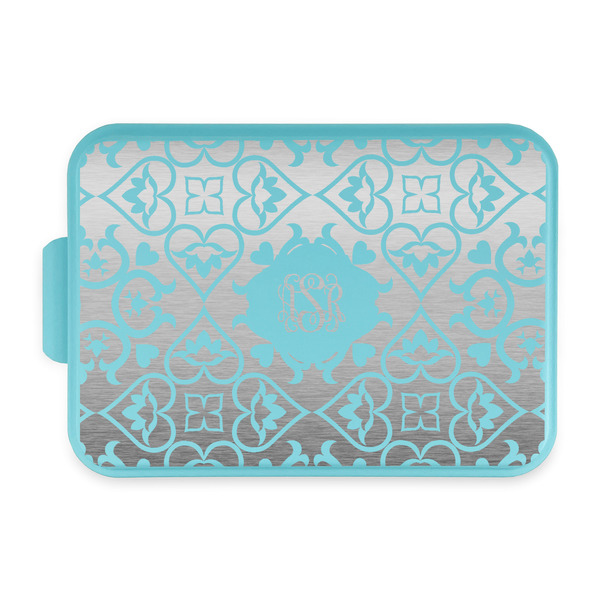 Custom Lotus Flower Aluminum Baking Pan with Teal Lid (Personalized)