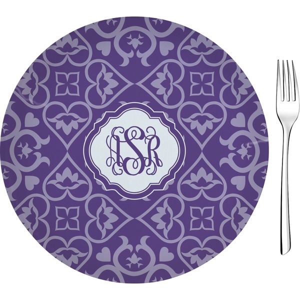 Custom Lotus Flower Glass Appetizer / Dessert Plate 8" (Personalized)