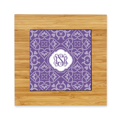 Lotus Flower Bamboo Trivet with Ceramic Tile Insert (Personalized)