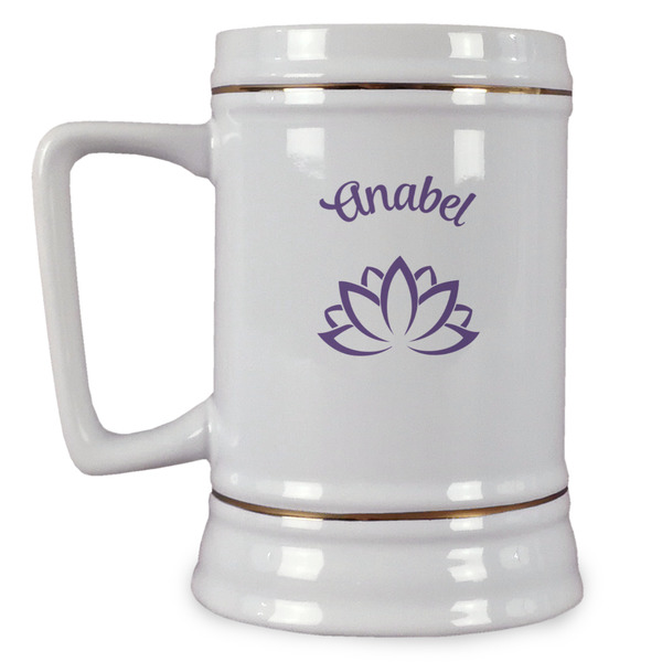 Custom Lotus Flower Beer Stein (Personalized)