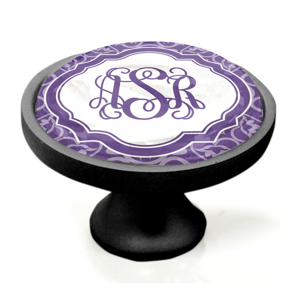 Lotus Flower Black Custom Cabinet Knob (Side)