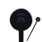 Lotus Flower 7" Round Plastic Stir Sticks - Black - Single Sided (Personalized)