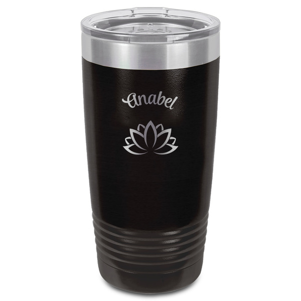 Lotus Flower Black Polar Camel Tumbler - 20oz - Front