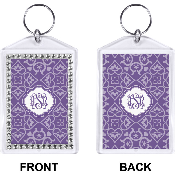 Lotus Flower Bling Keychain (Front + Back)