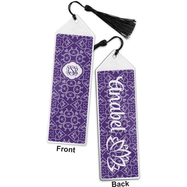 Lotus Flower Bookmark with tassel - Front and Back