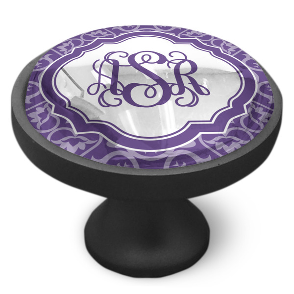 Lotus Flower Cabinet Knob - Black - Side