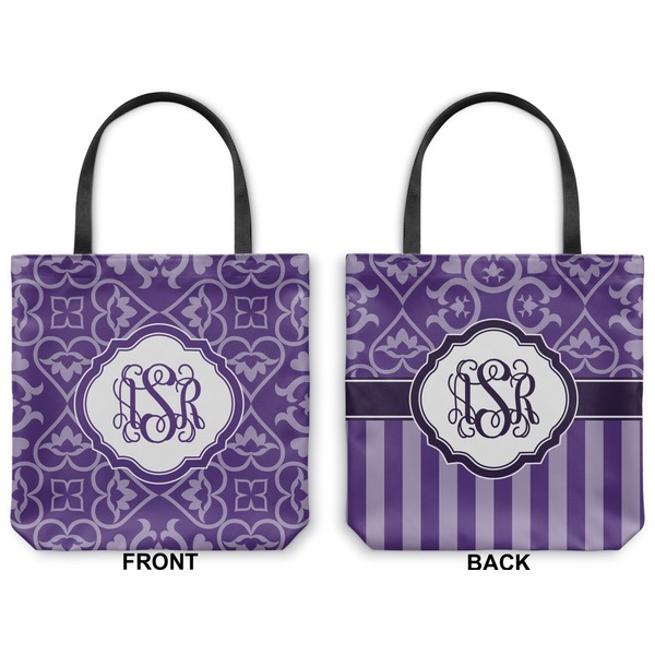 Lotus Flower Canvas Tote - Front and Back