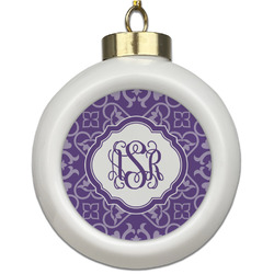 Lotus Flower Ceramic Ball Ornament (Personalized)