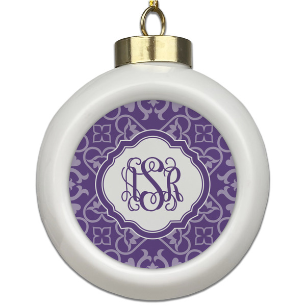 Custom Lotus Flower Ceramic Ball Ornament (Personalized)
