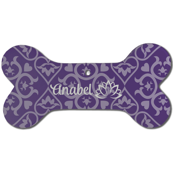 Lotus Flower Ceramic Flat Ornament - Bone Front