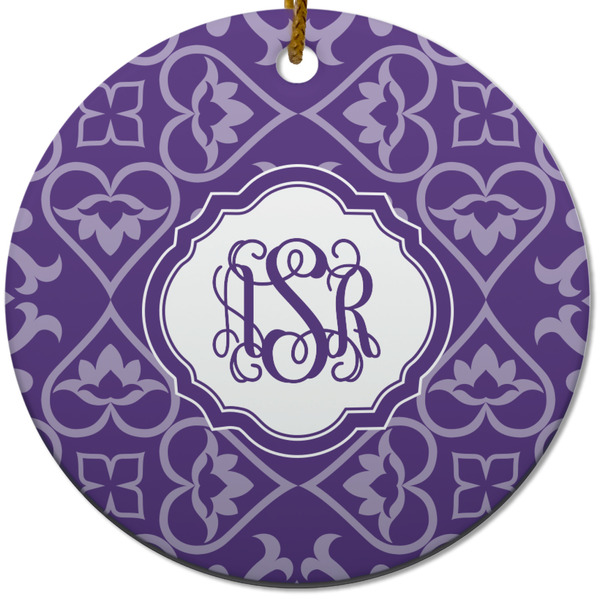 Lotus Flower Ceramic Flat Ornament - Circle (Front)