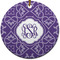 Lotus Flower Ceramic Flat Ornament - Circle (Front)