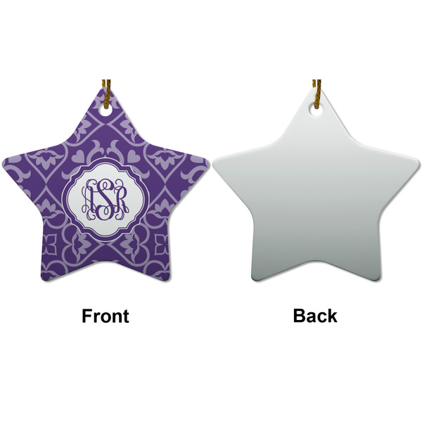 Lotus Flower Ceramic Flat Ornament - Star Front & Back (APPROVAL)