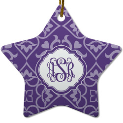 Lotus Flower Star Ceramic Ornament w/ Monogram